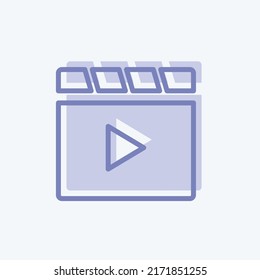 Icon Videos. suitable for Mobile Apps symbol. two tone style. simple design editable. design template vector. simple symbol illustration