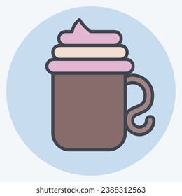 Icon Viennese Coffee. related to Coffee symbol. color mate style. simple design editable. simple illustration