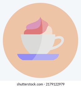 Icon Viennese Coffee. suitable for Drink symbol. flat style. simple design editable. design template vector. simple symbol illustration