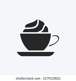 Icon Viennese Coffee. suitable for Drink symbol. glyph style. simple design editable. design template vector. simple symbol illustration
