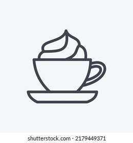 Icon Viennese Coffee. suitable for Drink symbol. line style. simple design editable. design template vector. simple symbol illustration