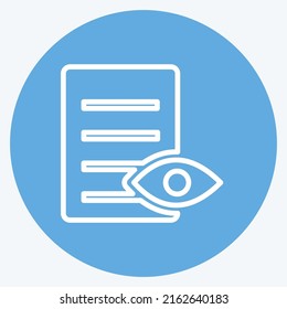 Icon View Document. suitable for User Interface symbol. blue eyes style. simple design editable. design template vector. simple symbol illustration