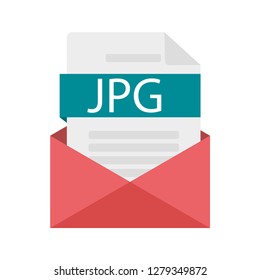 Icon view email. View document jpg, receipt of the document by mail. Vector illustration.