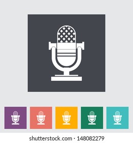 Icon vintage microphone. Vector illustration.