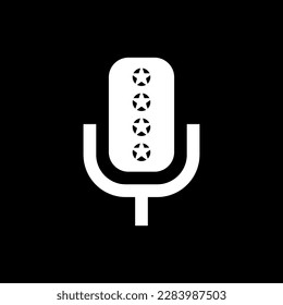 icon vintage microphone vector on white background. Mic silhouette. Music, voice, record icon. Recording studio symbol. 