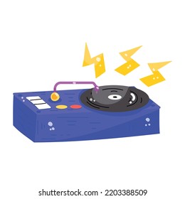 Un icono del diseño de pegatinas planas de reproductor de vinilo 