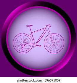 Icon with violet bicycle