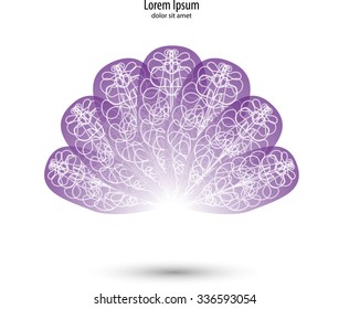 icon with violet fan