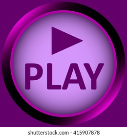 Icon violet play and symbol