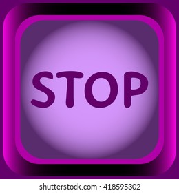 Icon violet square stop
