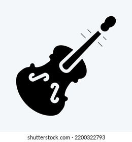 Icon Violin. suitable for education symbol. glyph style. simple design editable. design template vector. simple illustration