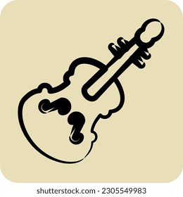Icon Violin. suitable for education symbol. hand drawn style. simple design editable. design template