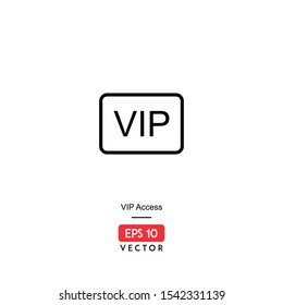 Icon VIP access illustration with line style, isolated on white background. EPS10 - Vector