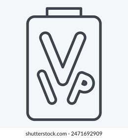Icon VIP Pass. related to Rugby symbol. line style. simple design illustration