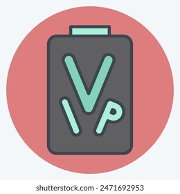 Icon VIP Pass. related to Rugby symbol. color mate style. simple design illustration