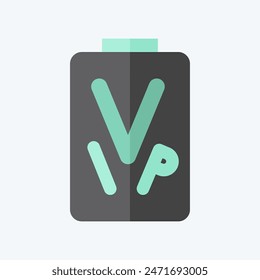 Icon VIP Pass. related to Rugby symbol. flat style. simple design illustration