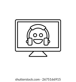 Icono de una asistencia virtual, aislado contra un fondo limpio.