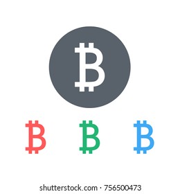 Icon virtual currency bitcoins. Vector illustration.