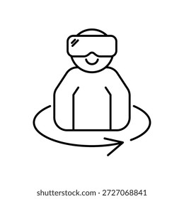Icono de una realidad virtual, aislado contra un fondo limpio.