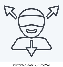 Icon Virtual Reality. related to 3D Visualization symbol. line style. simple design editable. simple illustration