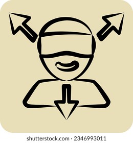 Icon Virtual Reality. related to 3D Visualization symbol. hand drawn style. simple design editable. simple illustration