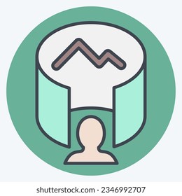 Icon Virtual Tour. related to 3D Visualization symbol. color mate style. simple design editable. simple illustration