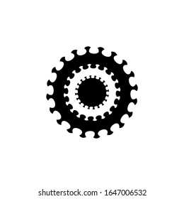 icono virus corona, diseño de plantilla vectorial, diseño de logotipo, virus, peligro, negro con fondo blanco
