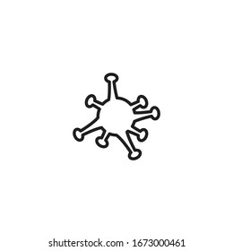 icon virus corona thin line icon virus Ncov-19 , virus covid 19 vector illustration graphic design on white background good for Science and Technology