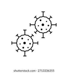 Icono de un virus, aislado contra un fondo limpio.