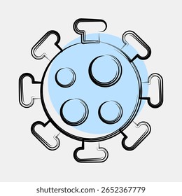 Icon virus. Medical elements. Icon in color spot style.