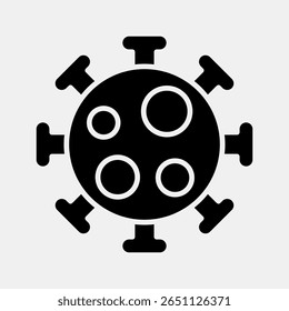 Icon virus. Medical elements. Icon in glyph style.