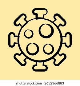 Icon virus. Medical elements. Icon in hand drawn style.