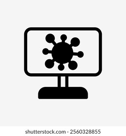 Icon Virus on computer or desktop. Technology and system concept, Semi Solid style.