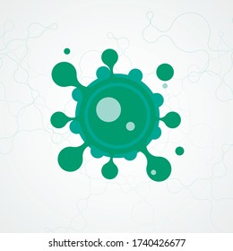 Icon with virus icon on white background. Bacteria, virus vector line icons