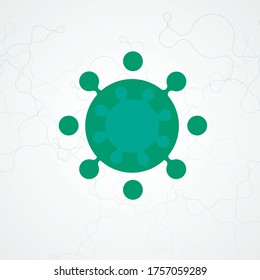 Icon with virus icon on white background. Bacteria, virus vector line icons