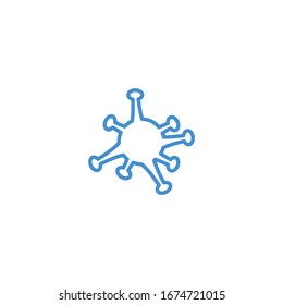 Icono virus Color azul delgado línea , Icono de Coronavirus conjunto para infografía o sitio web. Nueva epidemia (2019-nCoV). Seguridad, salud, remedios y prevención de enfermedades virales. Aislamiento. Ilustración del vector 