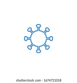 Icono virus Color azul delgado línea , Icono de Coronavirus conjunto para infografía o sitio web. Nueva epidemia (2019-nCoV). Seguridad, salud, remedios y prevención de enfermedades virales. Aislamiento. Ilustración del vector 
