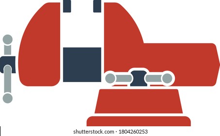 Icon Of Vise. Flat Color Design. Vector Illustration.