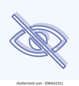 Icon Visibility Off - Two Tone Style - Simple illustration,Editable stroke,Design template vector, Good for prints, posters, advertisements, announcements, info graphics, etc.