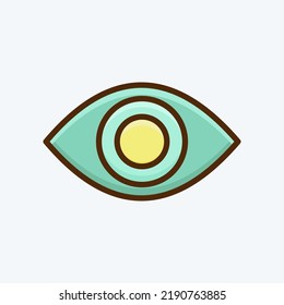 Symbol sichtbar. geeignet für Sicherheitssymbol. Flachstil. einfaches Design bearbeitbar. Designvorlage, Vektor. einfache Abbildung