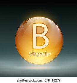 Icon vitamin B in the form of pills. Stock vector illustration.