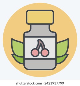 Icon Vitamins. related to Vegan symbol. color mate style. simple design editable. simple illustration