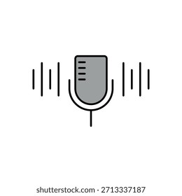 Ícone de um Comando de Voz, isolado em um plano de fundo limpo.