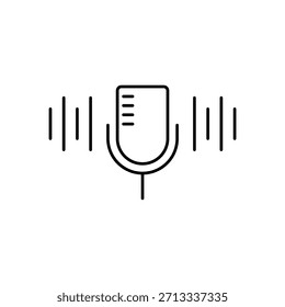 Ícone de um Comando de Voz, isolado em um plano de fundo limpo.