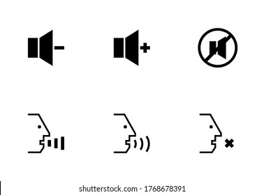 Icon Voice recognition concept.flat adaptation design for web, website, mobile app voice control Black line