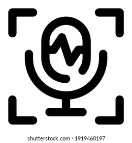 icon voice recognition security biometric using line style
