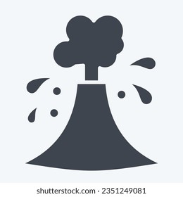 Icon Volcanic Eruptions. related to Climate Change symbol. glyph style. simple design editable. simple illustration