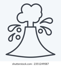 Icon Volcanic Eruptions. related to Climate Change symbol. line style. simple design editable. simple illustration