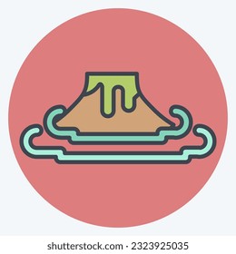 Icon Volcano. related to Prehistoric symbol. color mate style. simple design editable. simple illustration