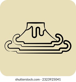 Icon Volcano. related to Prehistoric symbol. hand drawn style. simple design editable. simple illustration